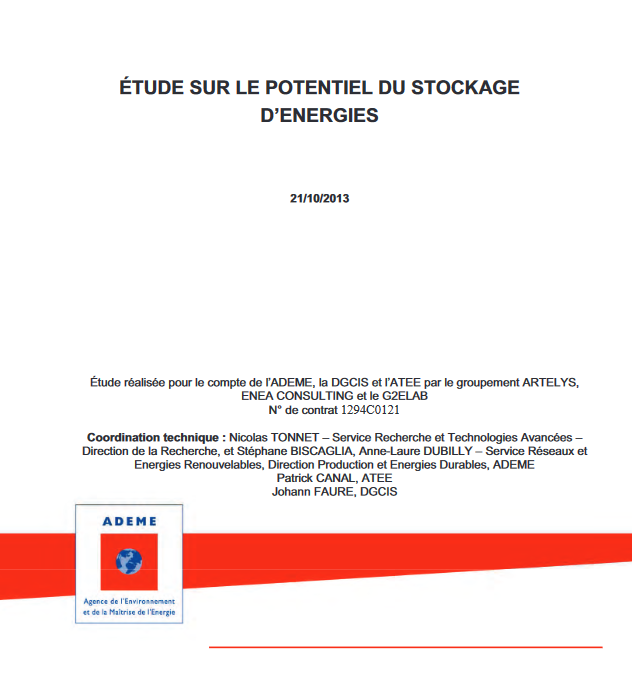 Etude sur le potentiel du stockage d’énergies