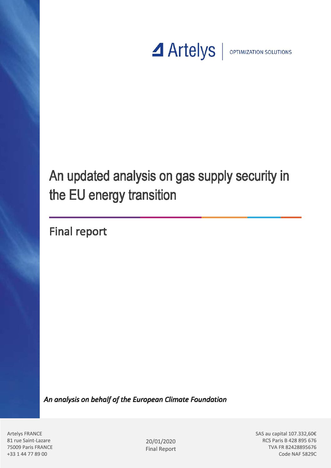 Actualisation de l’analyse de sécurité de l’approvisionnement en gaz dans la transition