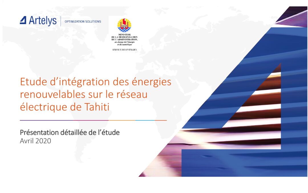 Etude d’intégration des énergies renouvelables sur le réseau électrique de Tahiti