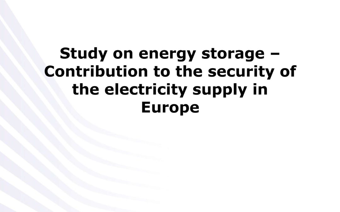 Contribution of energy storage to the security of the electricity supply in Europe