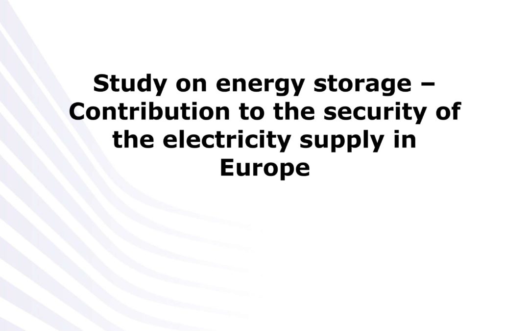 Contribution du stockage d’énergie à la sécurité de l’approvisionnement électrique en Europe