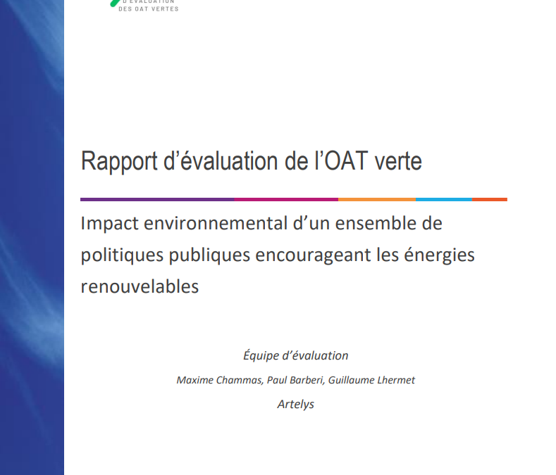 Impact environnemental d’un ensemble de  politiques publiques encourageant les énergies  renouvelables