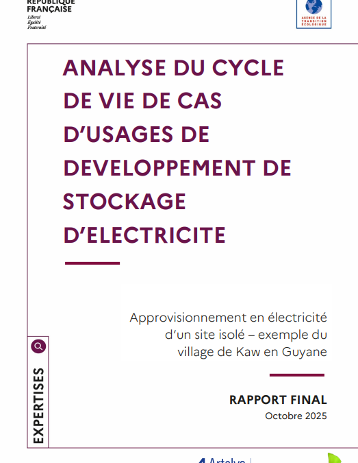 Analyse de cycle de vie de cas d’usages du stockage d’électricité – Site isolé