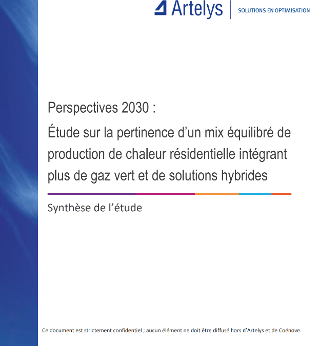 Étude sur la pertinence d’un mix équilibré de production de chaleur résidentielle intégrant plus de gaz vert et de solutions hybrides