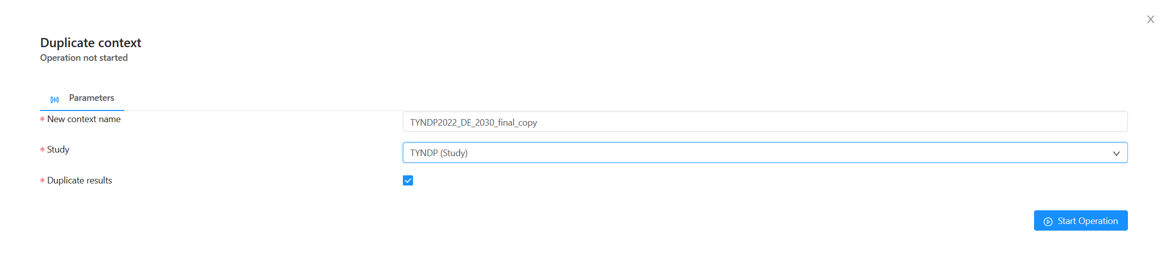 Duplicate context operation