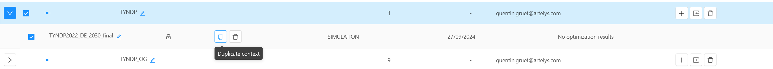 Duplicate context view