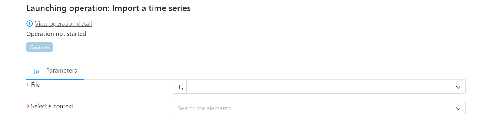 Import timeseries operation