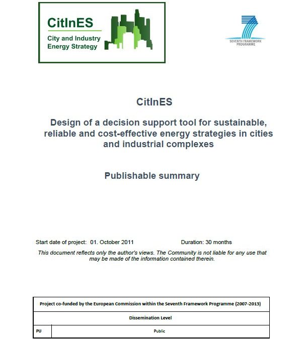Design of a decision support tool for sustainable, reliable and cost-effective energy strategies in cities and industrial complexes